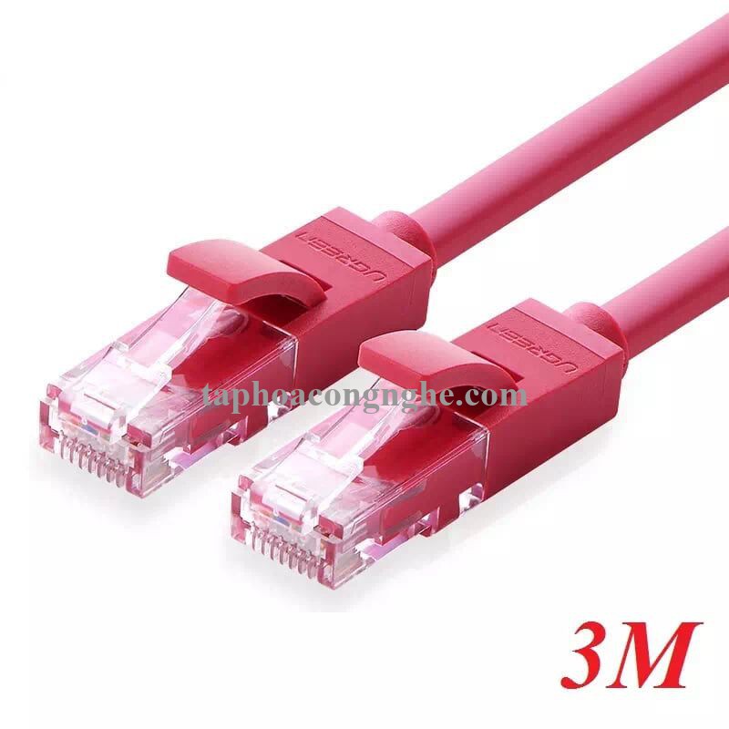 Ugreen 11212 3M màu Đỏ Cáp mạng LAN cat6 UTP NW101 30011212